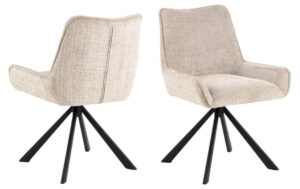1902537 - Mediatech AC Design Esszimmerstuhl Eddie 2 Stück Stahl/Textil, Beige