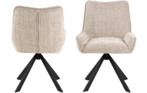 1902537_1 - Mediatech AC Design Esszimmerstuhl Eddie 2 Stück Stahl/Textil, Beige
