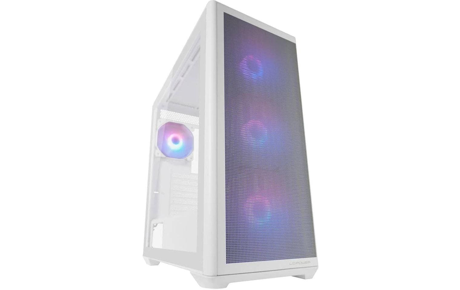 1902897 - Mediatech Lc-Power Midi Tower LC-811W-ON 4x 2,5 + 3x 3,5 , Weiss