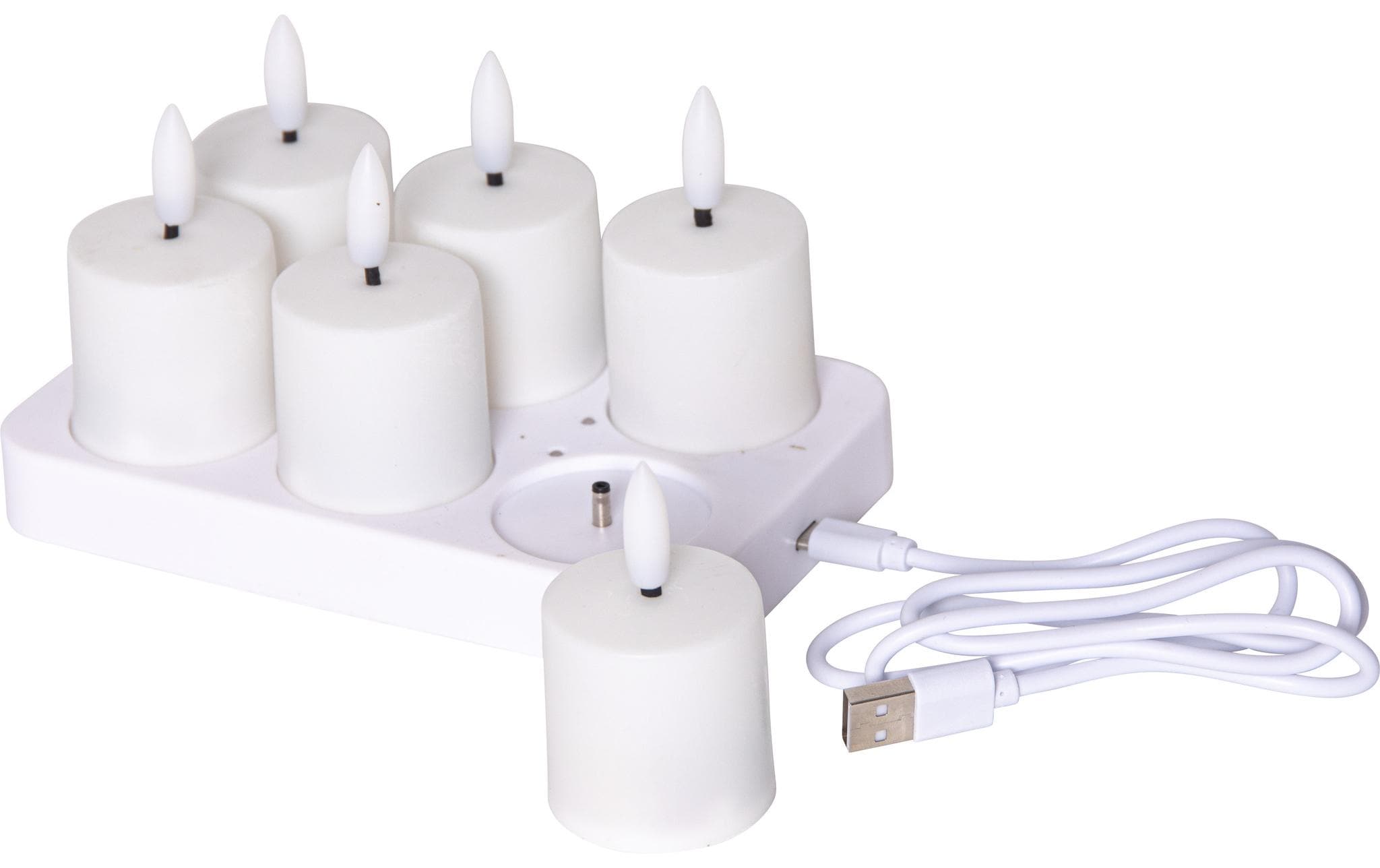 1904385 - Mediatech Star Trading LED Kerze 6 Pack Flamme Charge Indoor, Weiss, 8.50 cm Höhe, Timer kaufen Schweiz | Mediatech.ch