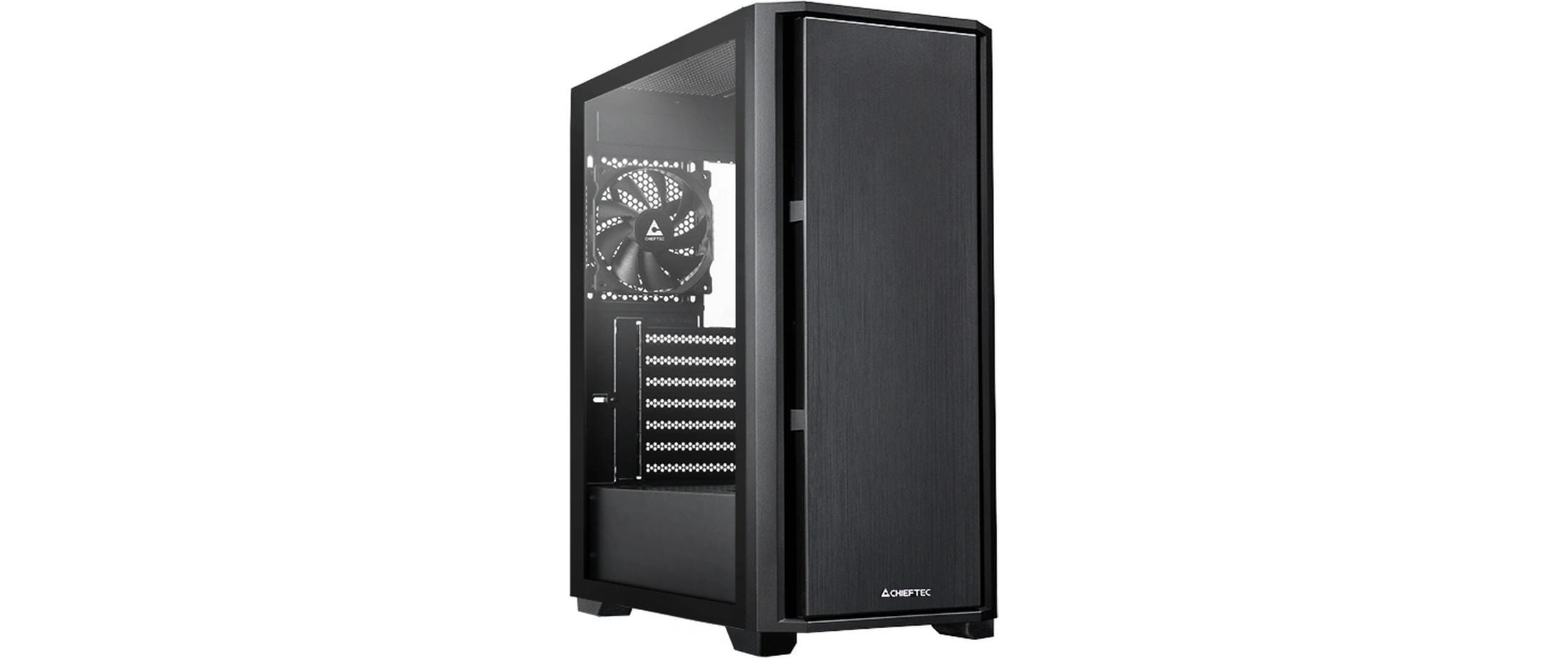 1904524 - Mediatech Chieftec mATX Gehäuse AS-02B-TG-OP, black 2 x2.5, 2x 3.5, Lüfter optional, Glasfen. kaufen Schweiz | Mediatech.ch