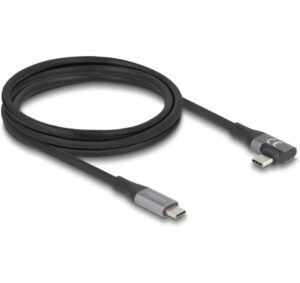 Delock USB4 20 Gbps, PD3.1, 240W, 2m gewinkelt, max DP2.0, max 8K 60Hz