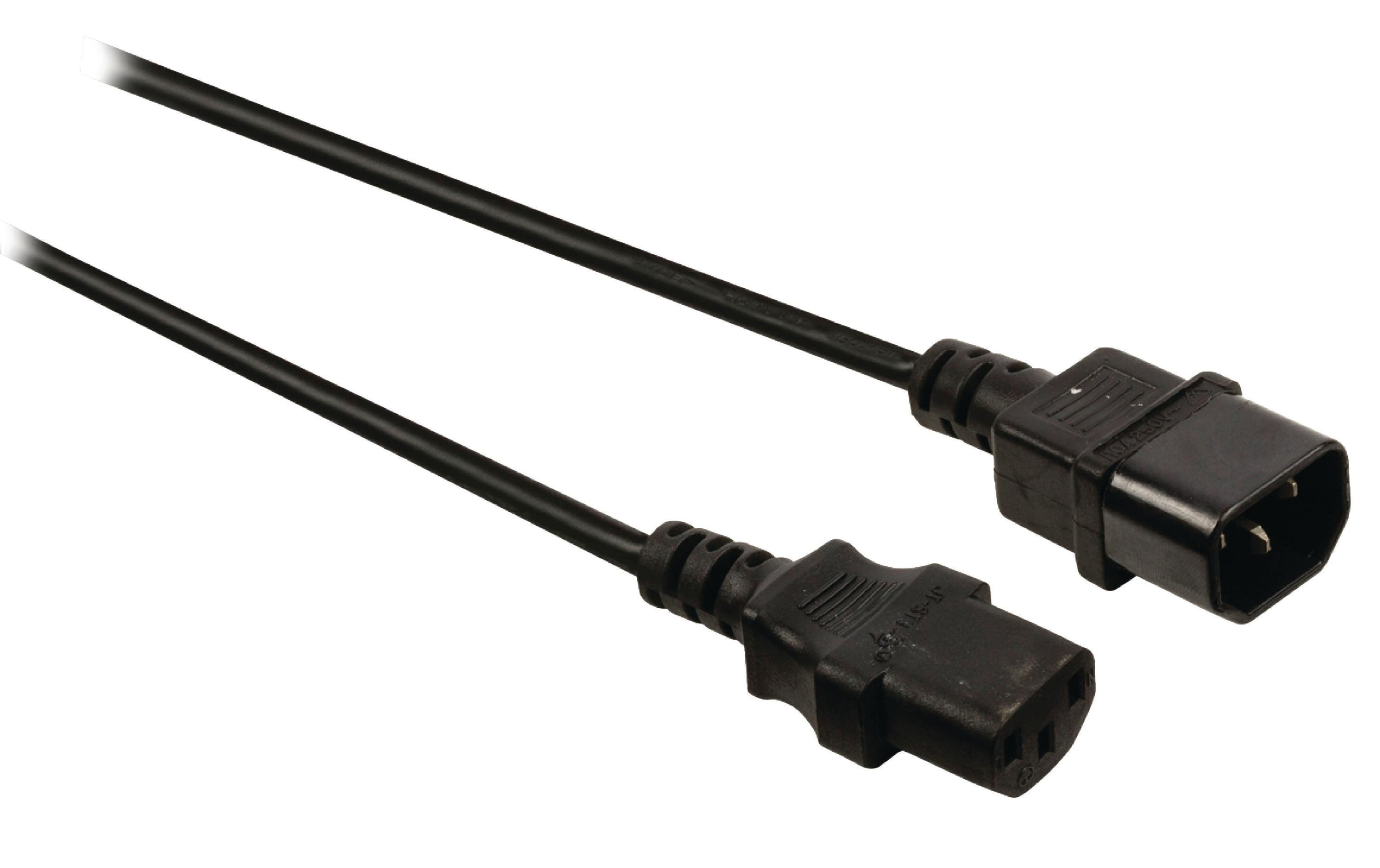 1910105 - Mediatech Diggelmann Verlängerungs-Netzkabel 230V: 1.25 Meter Kaltgerätestecker, schwarz kaufen | Mediatech.ch
