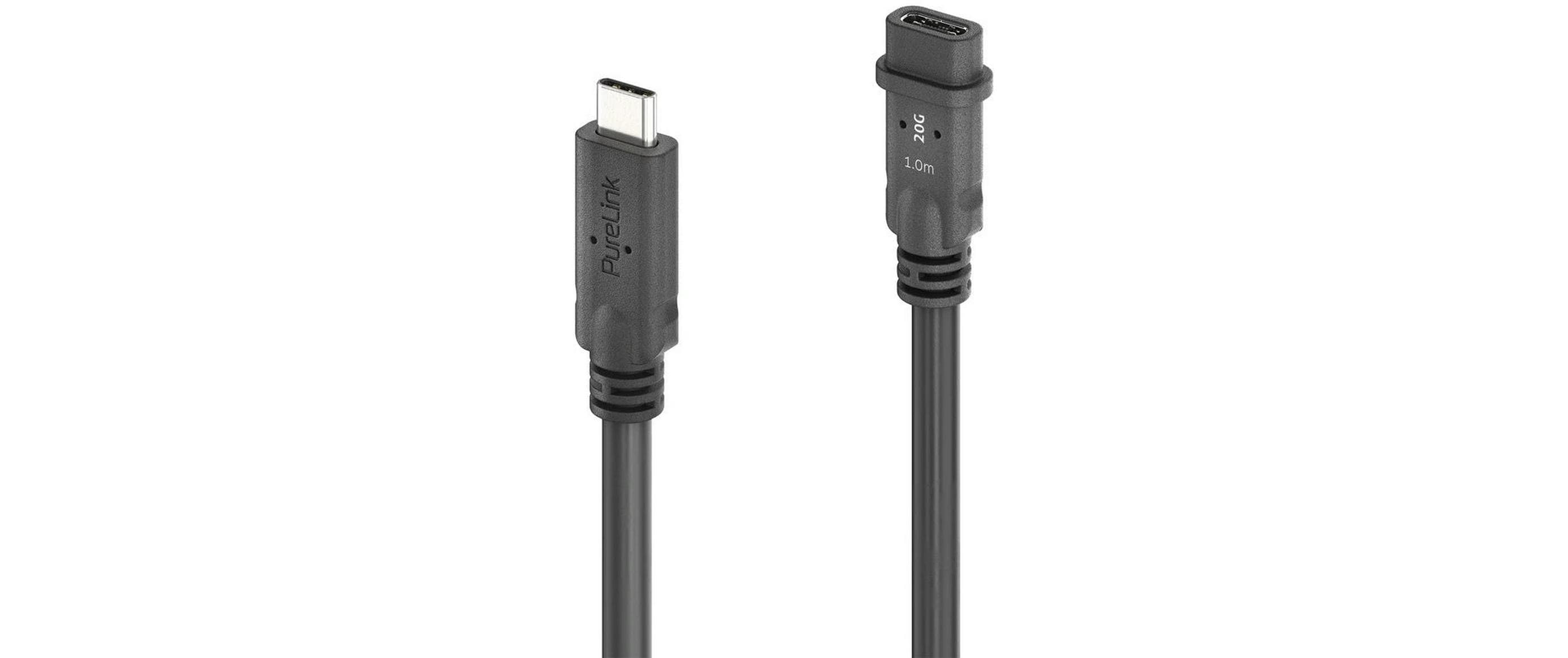 1912582_1 - Mediatech MicroX4 USB4 Verlängerungskabel C-C, 1.0m 20Gbps, 240W, USB4 Gen2, Passive