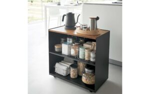 1912768_4 - Mediatech Yamazaki Aufbewahrungswagen TOWER Stahl/MDF, Schwarz