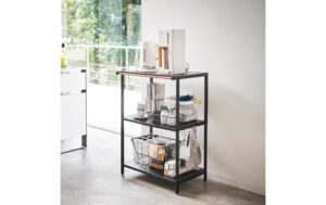 Yamazaki Lagerregal Tower Stahl/MDF, B 60 x T 46.5 x H 90 cm, Schw.