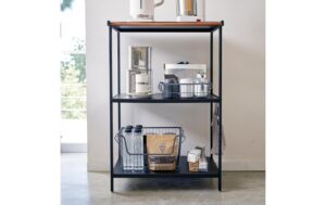 Yamazaki Lagerregal Tower Stahl/MDF, B 60 x T 46.5 x H 90 cm, Schw.