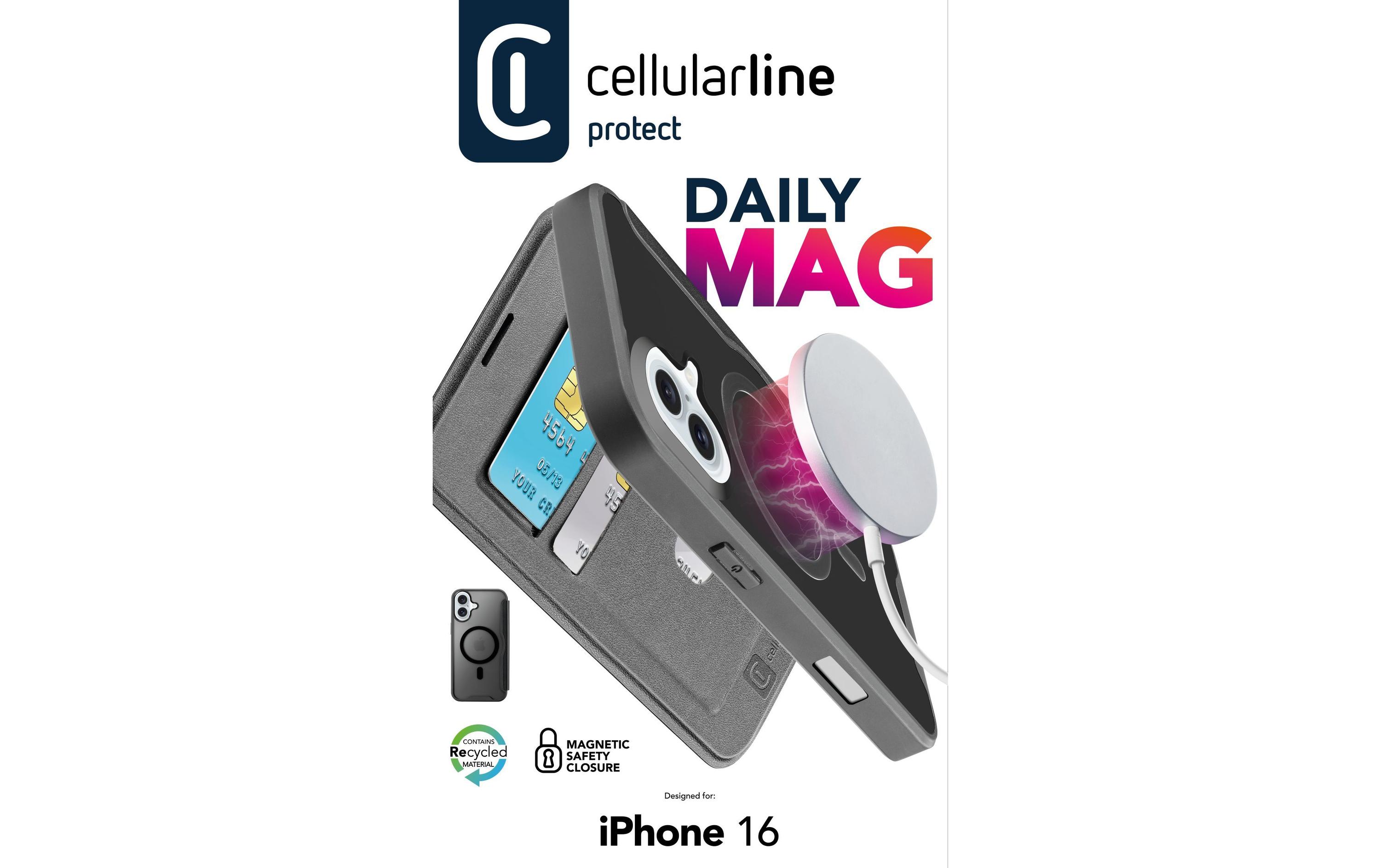 1914940_1 - Mediatech Cellular Book Case inkl. MagSafe iPhone 16, Black