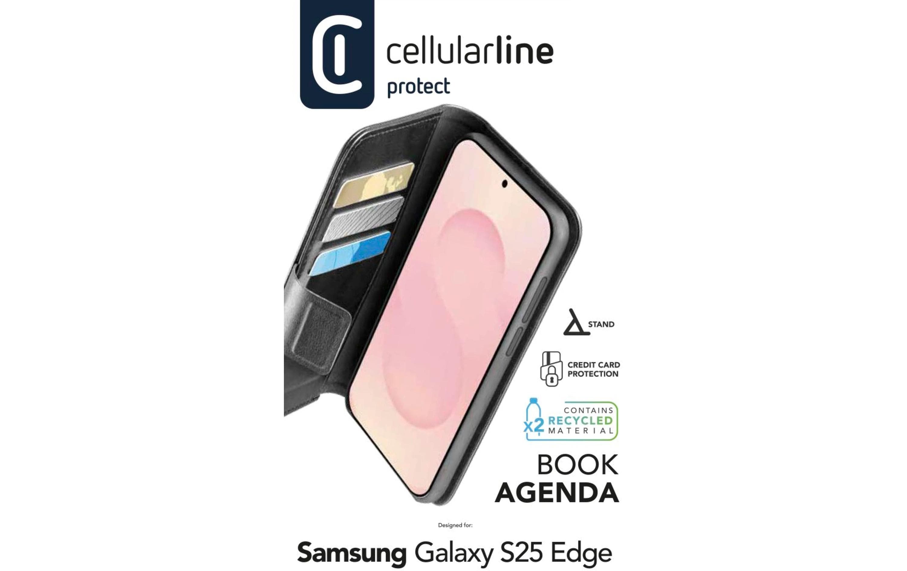 1915003_1 - Mediatech Cellular Book Agenda 2 Case Galaxy S25 Edge, Black
