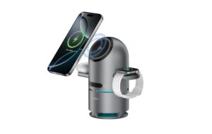 4SMARTS 3-in-1 Ladestation ChargeBot Sound Qi2, Spacegrau