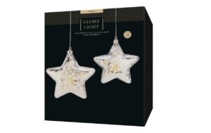 1920311_2 - Mediatech STT LED Glas Star Set silber 2 Stk. 25LED ww, D15/18cm, exkl. 6xAA, Timer 6/18