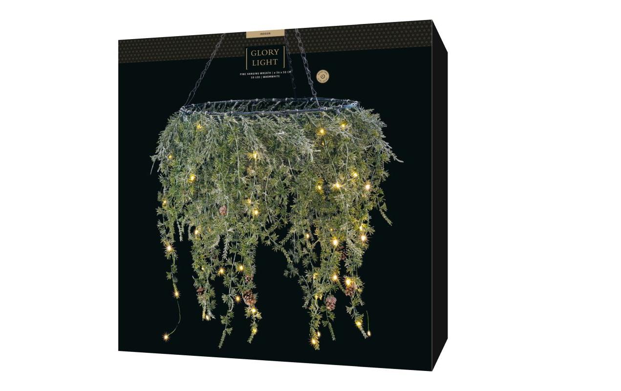 1920315_1 - Mediatech STT LED Pine Kranz hängend 50LED ww, 36x50cm, exkl. 3x AA, Timer 6/18