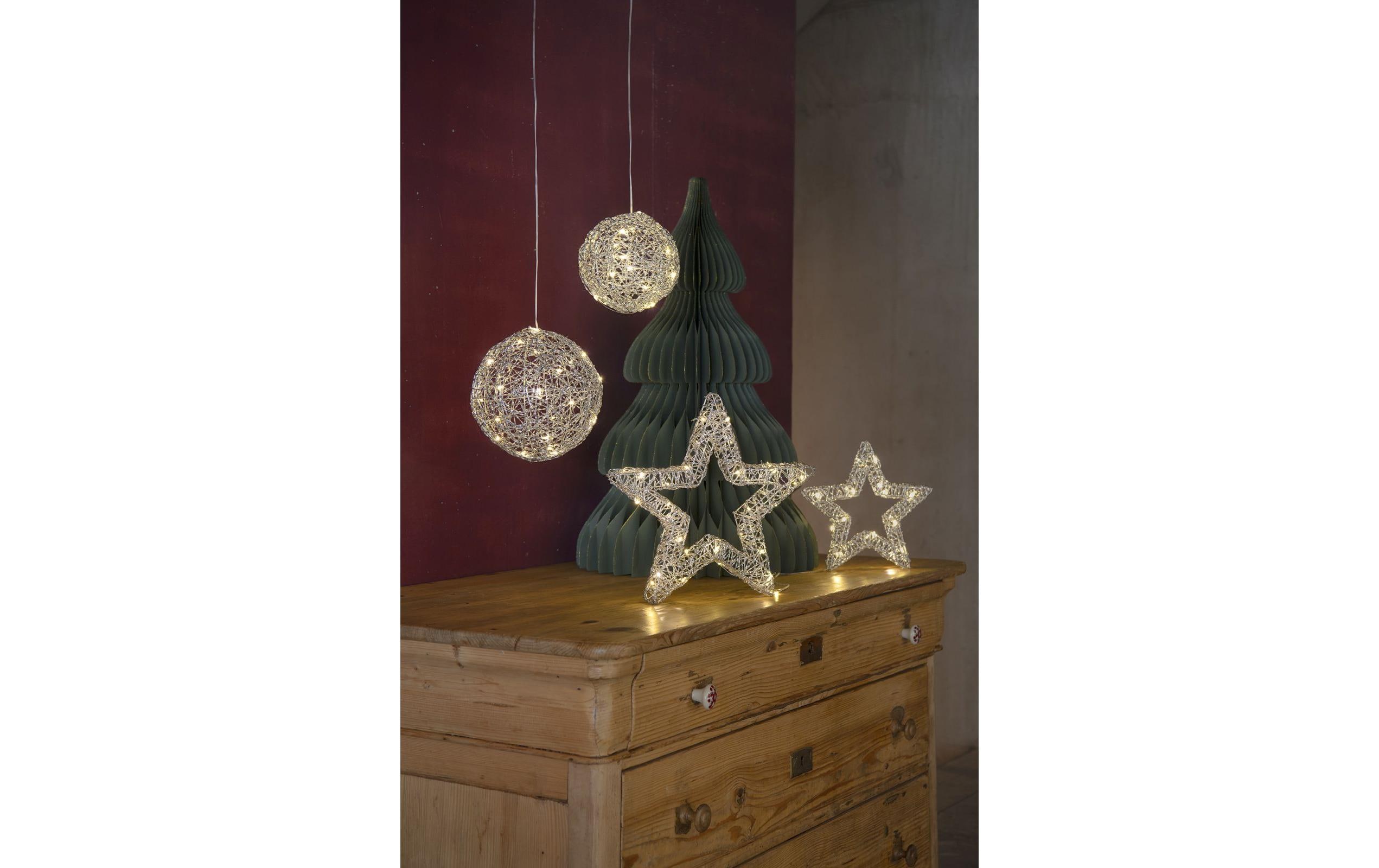 1920324_1 - Mediatech STT LED Silber Ball 15 20LED ww, D15cm, exkl. 3x AA, Timer 6/18