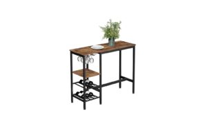 1920946_2 - Mediatech Vasagle Bartisch Industrial Braun-Schwarz 110x40x90 cm, Sperrholz, Stahl