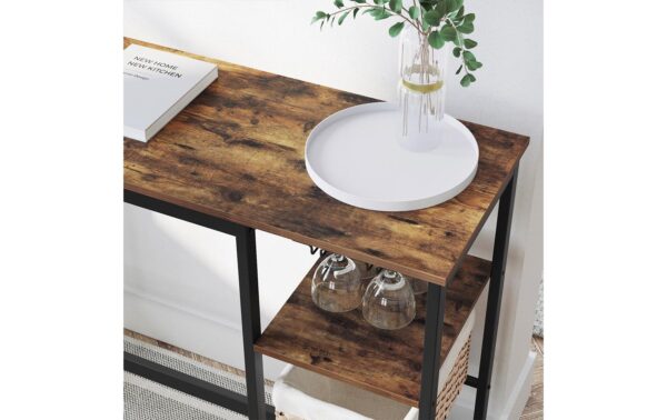 1920946_3 - Mediatech Vasagle Bartisch Industrial Braun-Schwarz 110x40x90 cm, Sperrholz, Stahl
