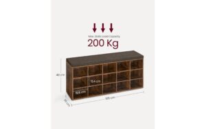 1920959_2 - Mediatech Vasagle Schuhschrank Industrial mit Polster 105x30x48 cm, Spanplatten