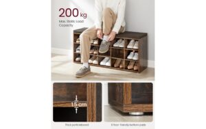 1920959_4 - Mediatech Vasagle Schuhschrank Industrial mit Polster 105x30x48 cm, Spanplatten