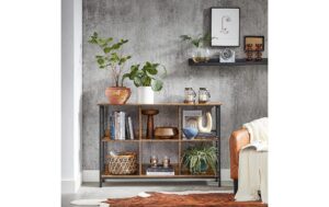 1920962_1 - Mediatech Vasagle Regal Industrial, 6 Fächer 120x33x80 cm, Spanplatte, Stahl