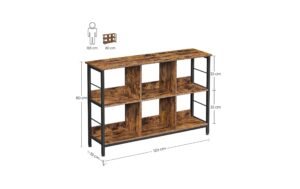 1920962_5 - Mediatech Vasagle Regal Industrial, 6 Fächer 120x33x80 cm, Spanplatte, Stahl