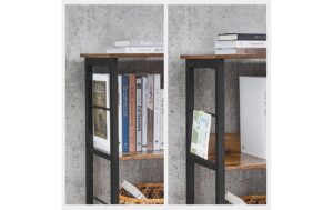 1920962_6 - Mediatech Vasagle Regal Industrial, 6 Fächer 120x33x80 cm, Spanplatte, Stahl