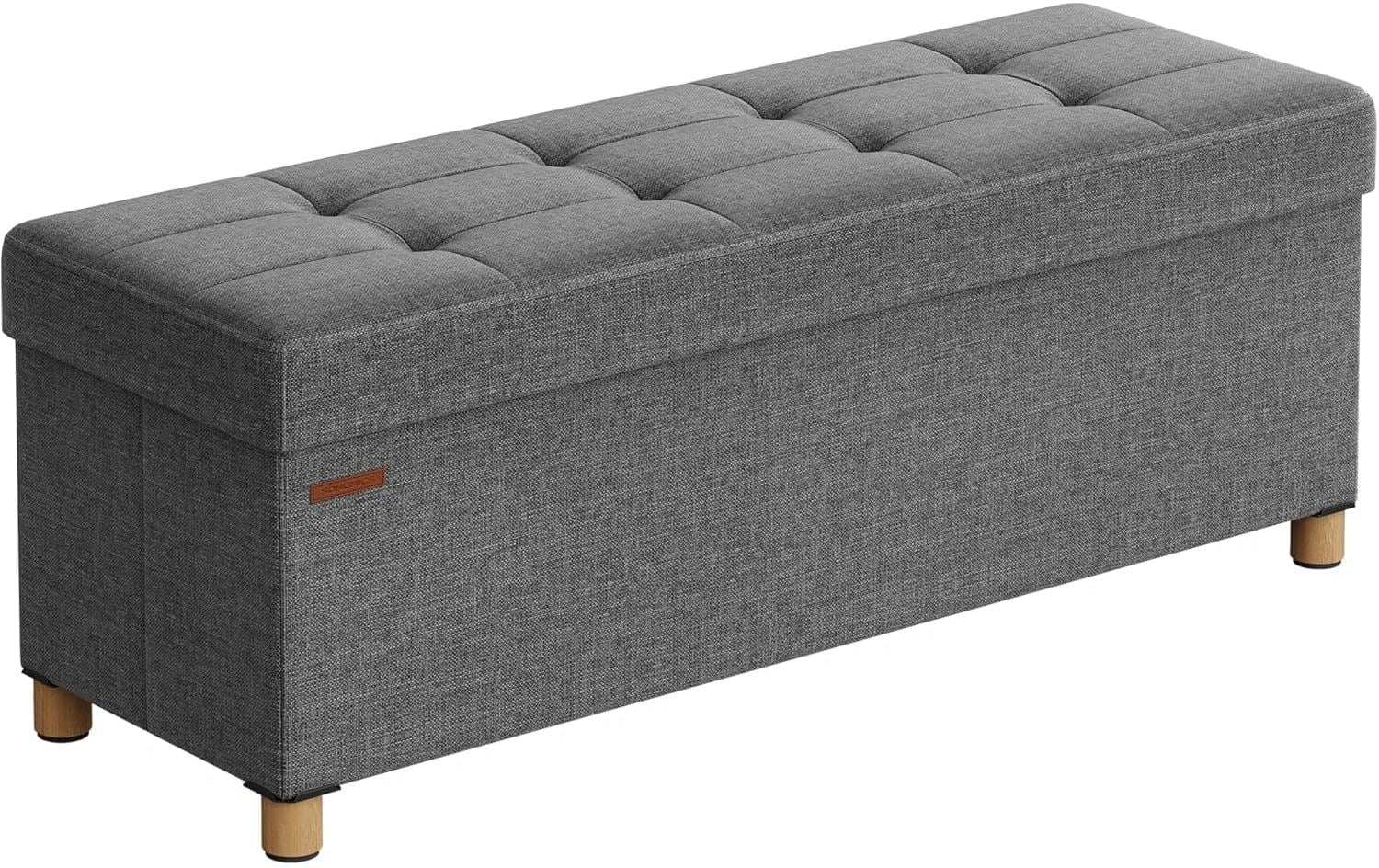 1920967 - Mediatech Songmics Sitztruhe Ottomane, 110x38x40 cm Dunkelgrau, MDF, Schaumstoff kaufen Schweiz | Mediatech.ch