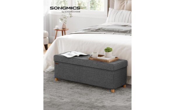 1920967_3 - Mediatech Songmics Sitztruhe Ottomane, 110x38x40 cm Dunkelgrau, MDF, Schaumstoff