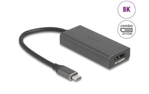 1921059_1 - Mediatech Delock USB-C Adapter zu HDMI/DP 8K, Combo mit HDR Funktion Aluminium