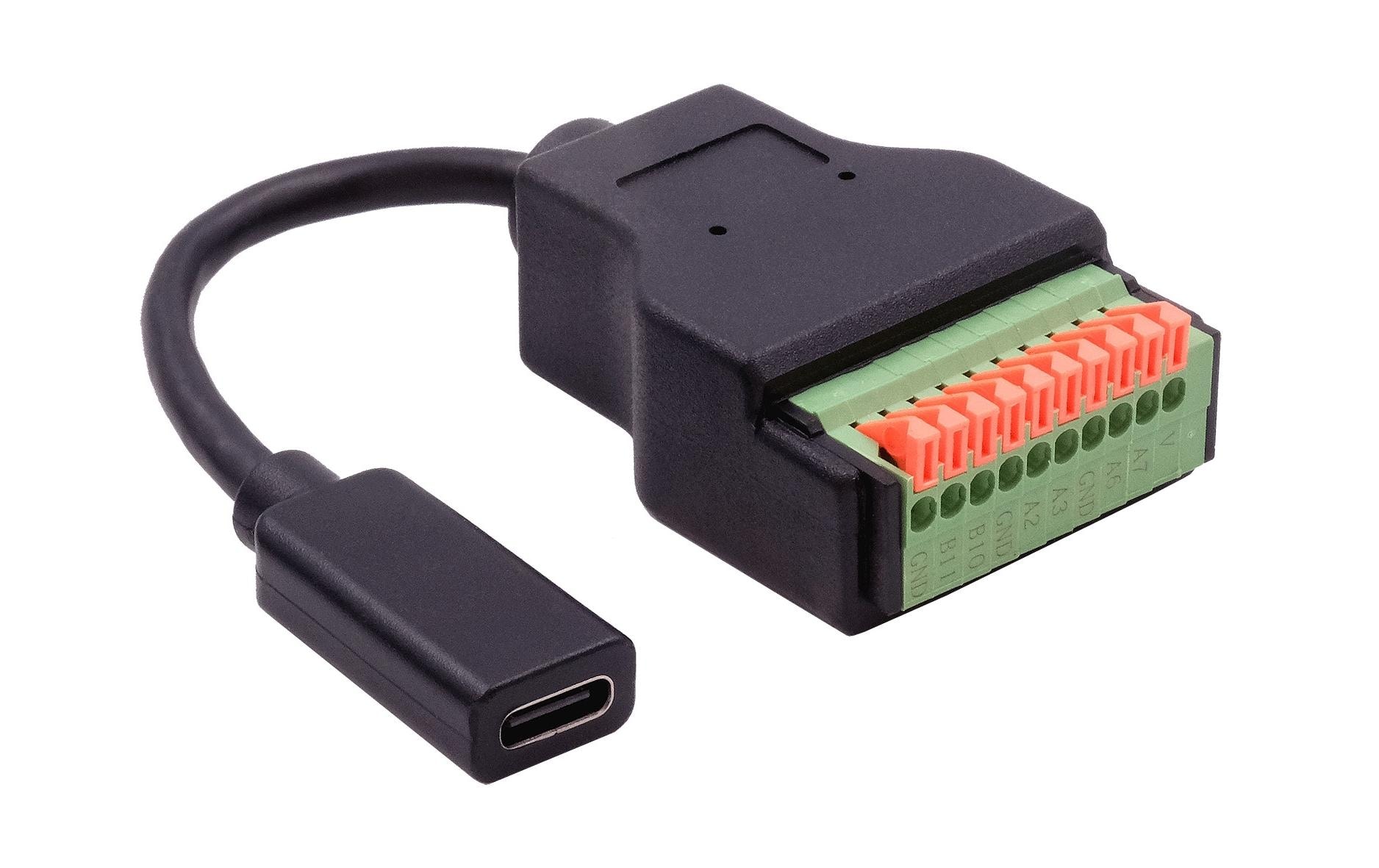 1925597_1 - Mediatech EXSYS EX-49124, USB-C Terminal Block Adap. USB 2.0, 10-pin Terminal Block