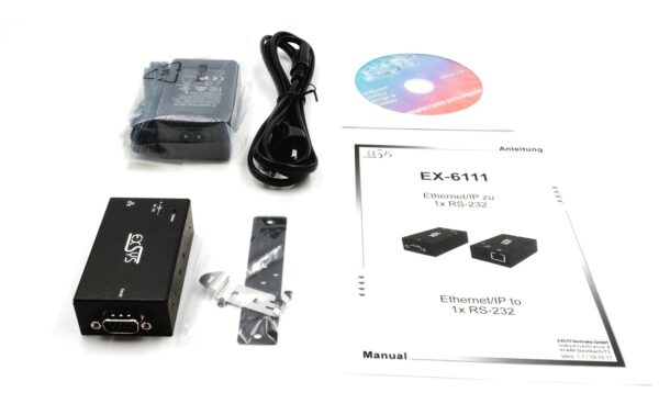 1925798_2 - Mediatech EXSYS EX-6111-2, Geräteserver 1x RS232 Serial Device Server inkl. Netzteil