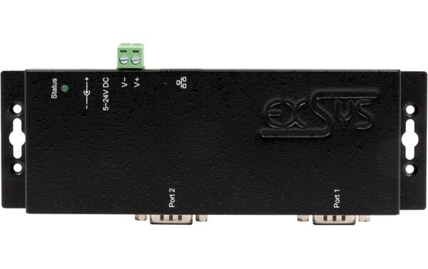 1925804_3 - Mediatech EXSYS EX-6122-2, Server 2xRS232/422/485 Serial Device Server inkl. Netzteil