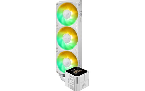 1925883_3 - Mediatech Asus TUF GAMING LC III 360 ARGB LCD WHT Liquid CPU Cooler, 3x120mm ARGB, LCD