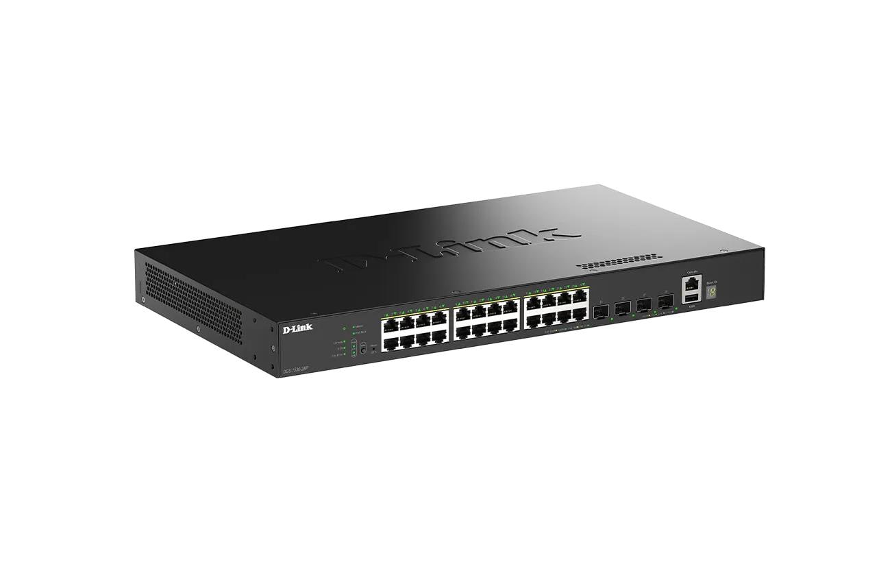 1927867 - Mediatech D-Link DGS-1530-28P/E:28-P PoE Smart Switch 24x Gigbit PoE, 4x 10G SFP+ , Stackabel