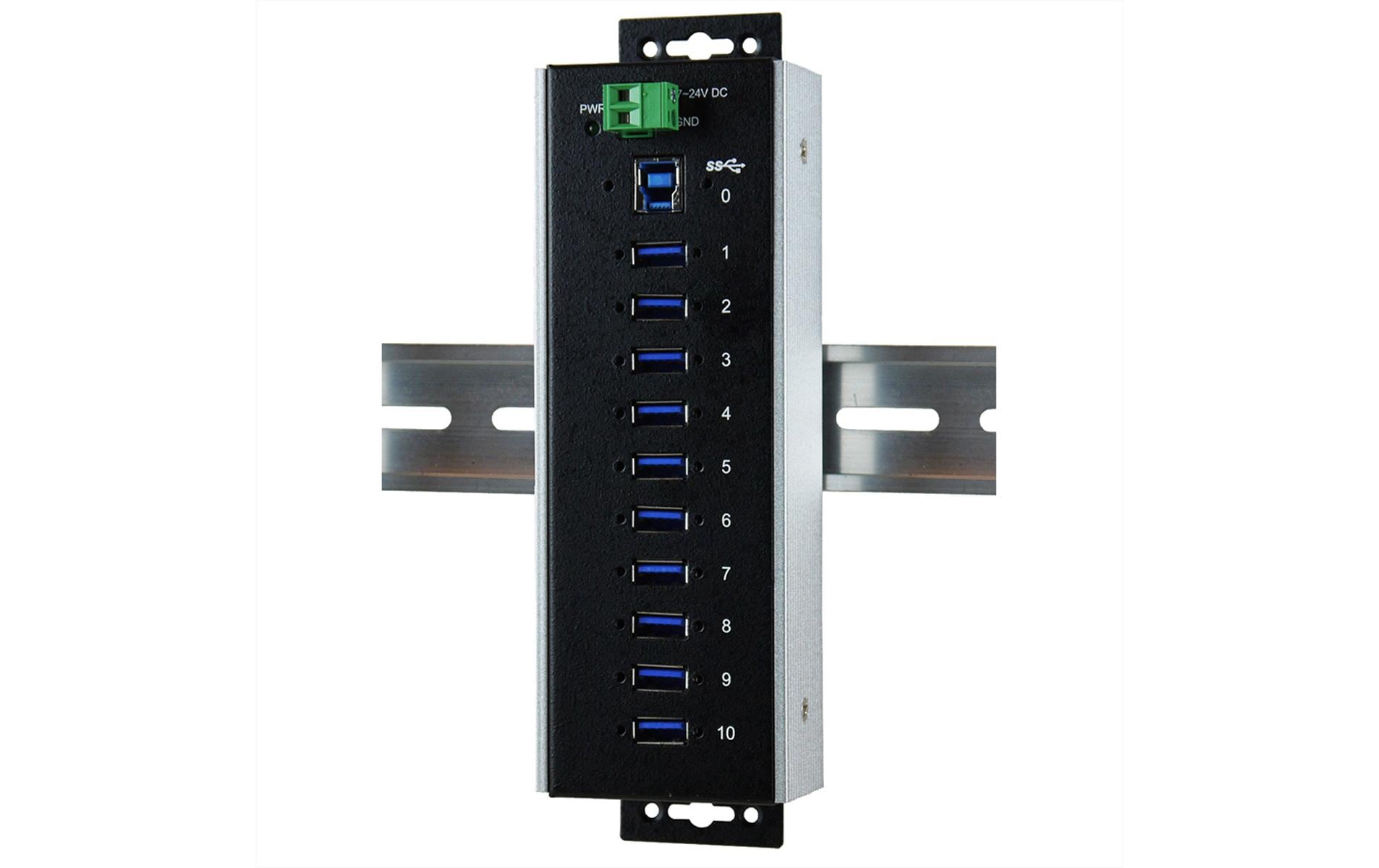 1928380 - Mediatech EXSYS EX-1110HMVS-WT, 10xUSB3.2, Metall HUB 15KV ESD Schutz, -40°C bis +85°C kaufen Schweiz | Mediatech.ch