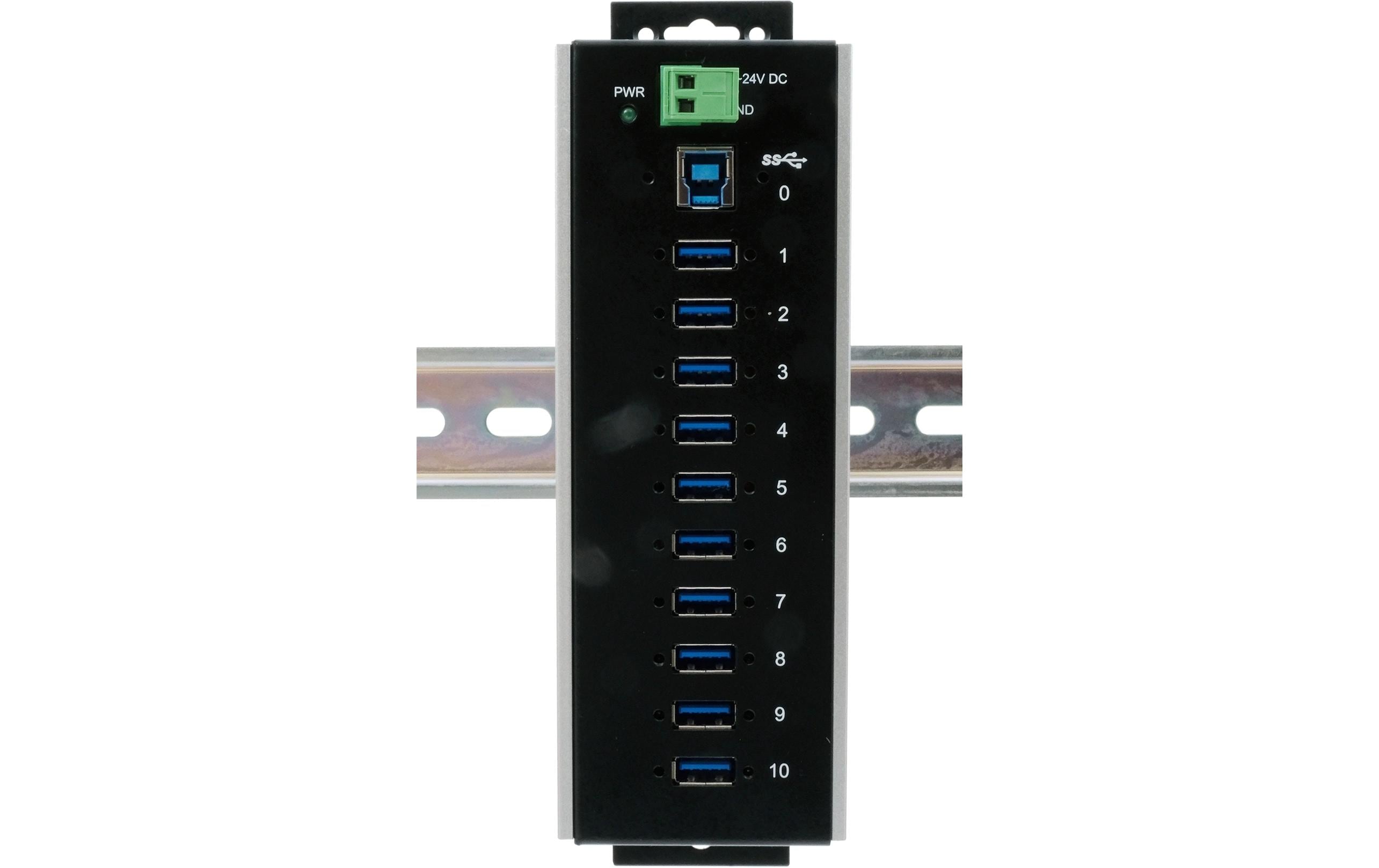 1928380_1 - Mediatech EXSYS EX-1110HMVS-WT, 10xUSB3.2, Metall HUB 15KV ESD Schutz, -40°C bis +85°C