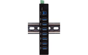 EXSYS EX-11237HMS-2, 7-Port USB3.2 HUB 15KV ESD Schutz, Wand+Tisch+DIN-Rail
