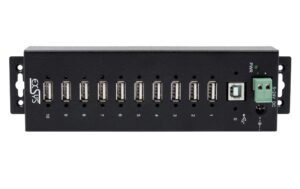1928389_1 - Mediatech EXSYS EX-1170HMVS, 10x USB2.0, Metall HUB 15KV ESD Schutz, Din-Rail, verschraubbar