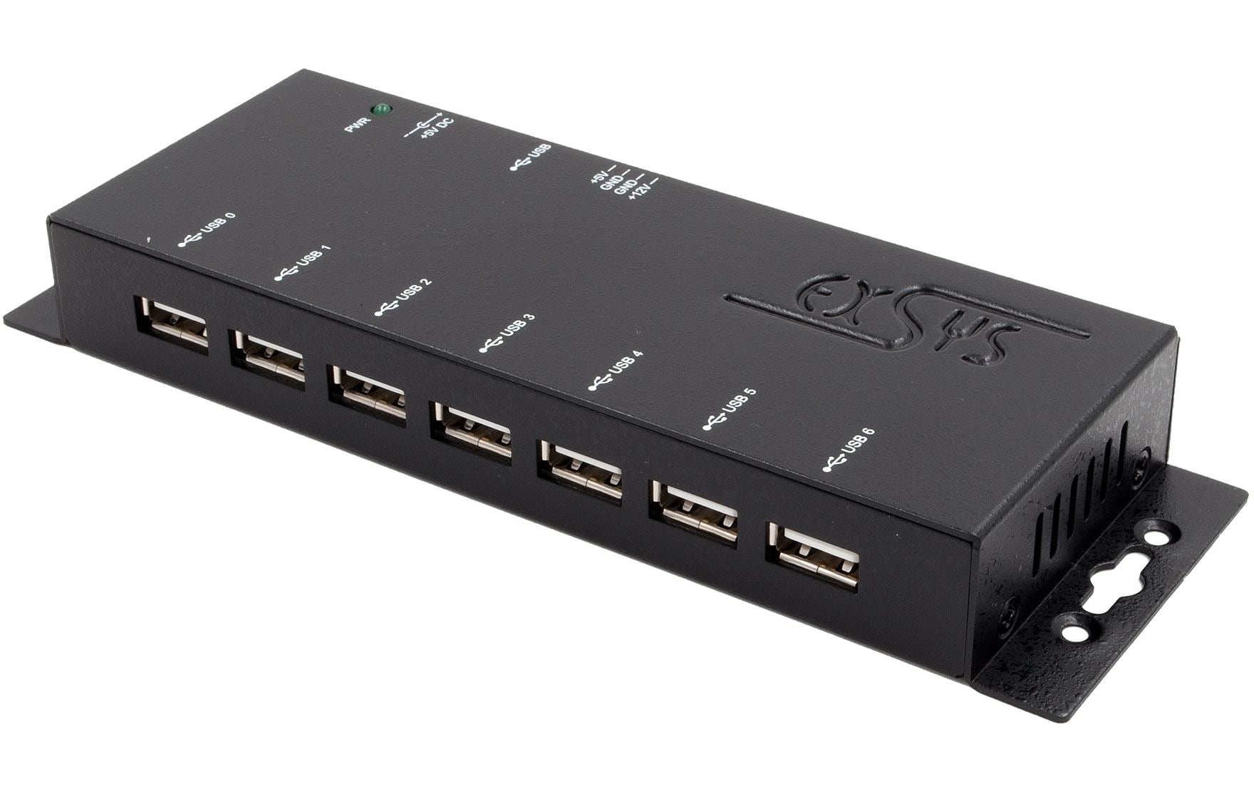 1928390 - Mediatech EXSYS EX-1177-2, 7x USB2.0, Metall HUB Wand, Tisch, verschraubbar kaufen Schweiz | Mediatech.ch