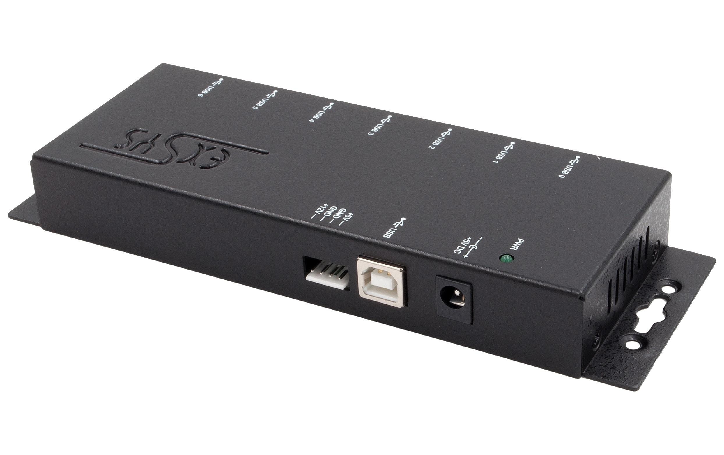 1928390_1 - Mediatech EXSYS EX-1177-2, 7x USB2.0, Metall HUB Wand, Tisch, verschraubbar