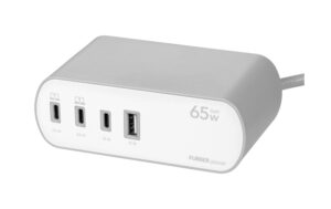 F.power Tischsteckdosenleiste DOKK 65W 2xT13, 1xUSB-A, 3xUSB-C, mit Magnet, gr-we
