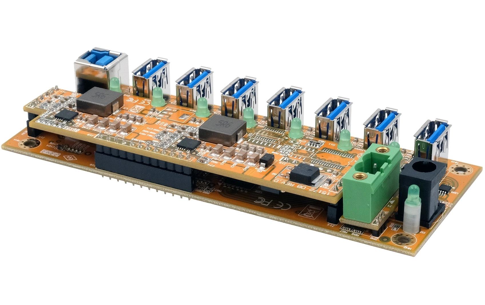 1929983_1 - Mediatech EXSYS EX-1187HMVS-2-PL, 7x USB3.2, HUB 15KV ESD, nur Platine