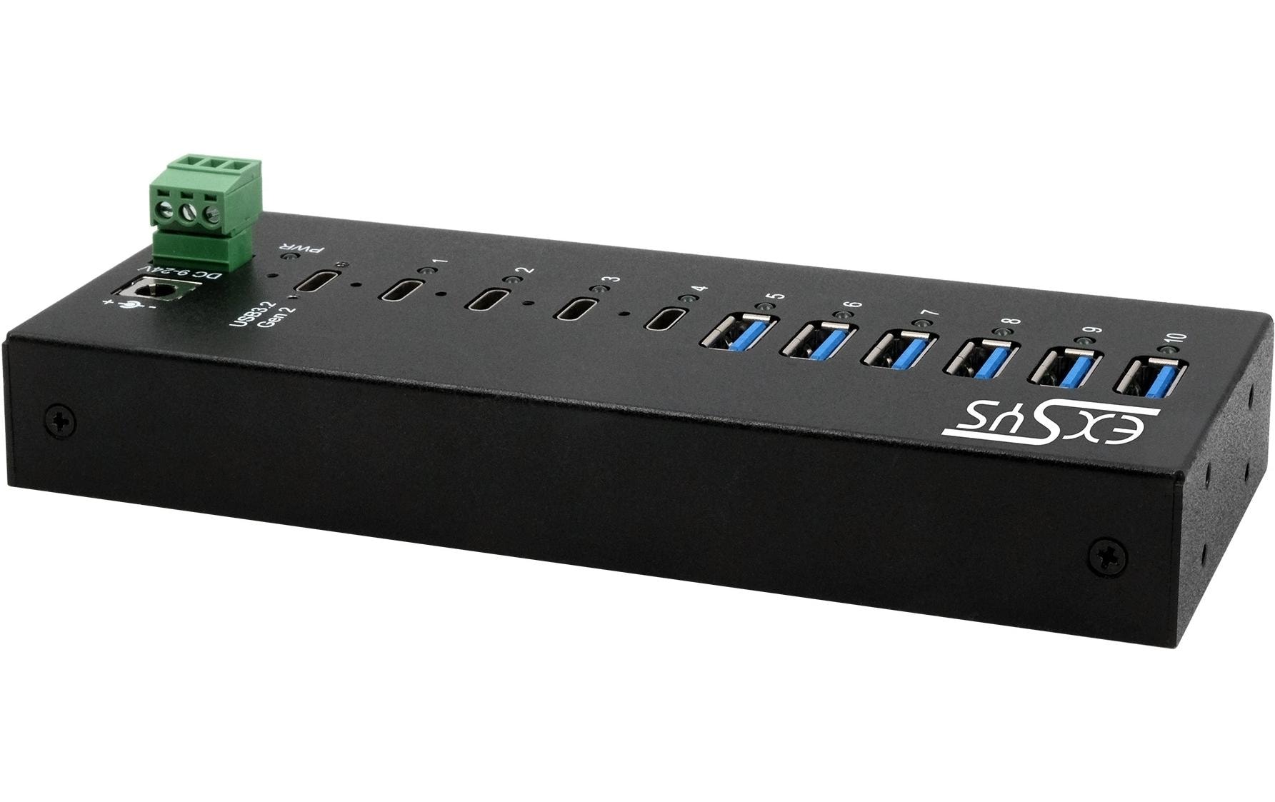 1929992_1 - Mediatech EXSYS EX-12280HMS, 10x USB3.2, Metall HUB 15KV ESD, 4xUSB-C, 6xUSB-A