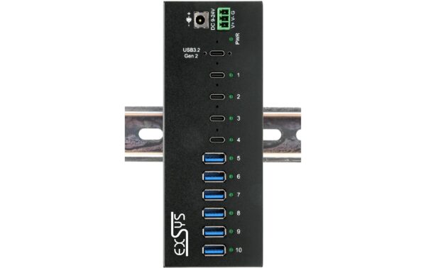 1929992_2 - Mediatech EXSYS EX-12280HMS, 10x USB3.2, Metall HUB 15KV ESD, 4xUSB-C, 6xUSB-A