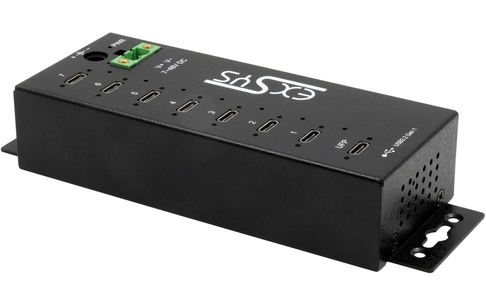 1930005_1 - Mediatech EXSYS EX-1537HMVS, 7x USB3.2, managed HUB 15KV ESD, 7xUSB-C, Managed USB-Hub