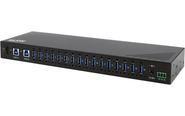 EXSYS EX-11236HMS, 16-Ports USB3.2gen1 HUB Wand und DIN-Rail, 15KV ESD