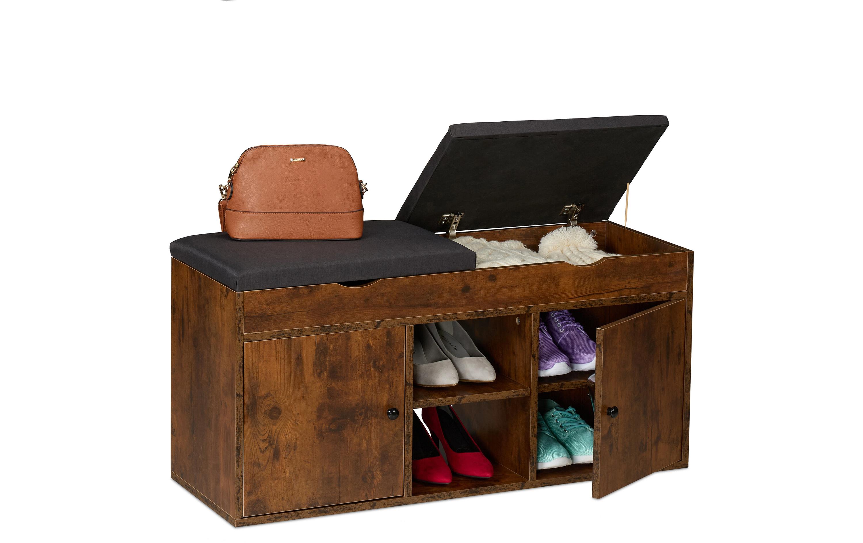 1930686 - Mediatech relaxdays Schuhbank mit Sitzfläche klappbar, MDF, Braun kaufen Schweiz | Mediatech.ch