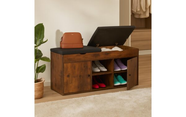 1930686_5 - Mediatech relaxdays Schuhbank mit Sitzfläche klappbar, MDF, Braun