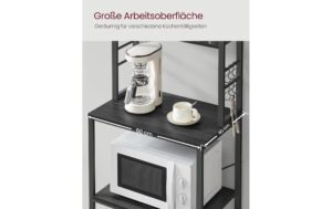 Vasagle Lagerregal mit 6Haken,Schwarz-Grau 60x40x167 cm (LxBxH), Holz, Stahl