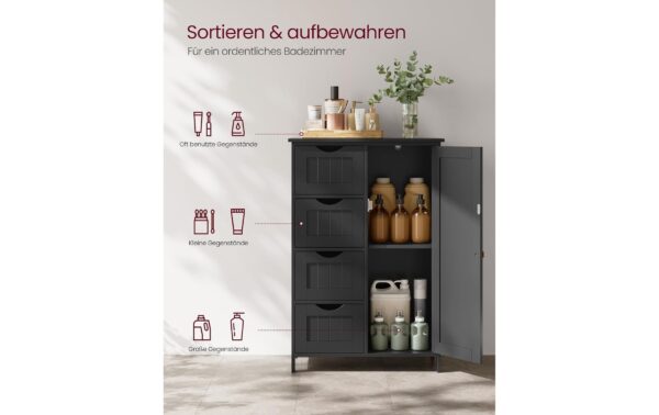 1934310_2 - Mediatech Vasagle Kommode Landhausstil, Schwarz 55x30x81 cm (LxBxH), Holz
