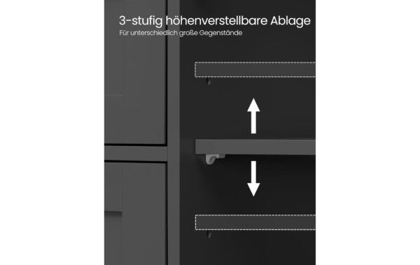 1934310_3 - Mediatech Vasagle Kommode Landhausstil, Schwarz 55x30x81 cm (LxBxH), Holz