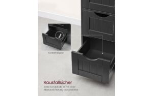 1934310_4 - Mediatech Vasagle Kommode Landhausstil, Schwarz 55x30x81 cm (LxBxH), Holz